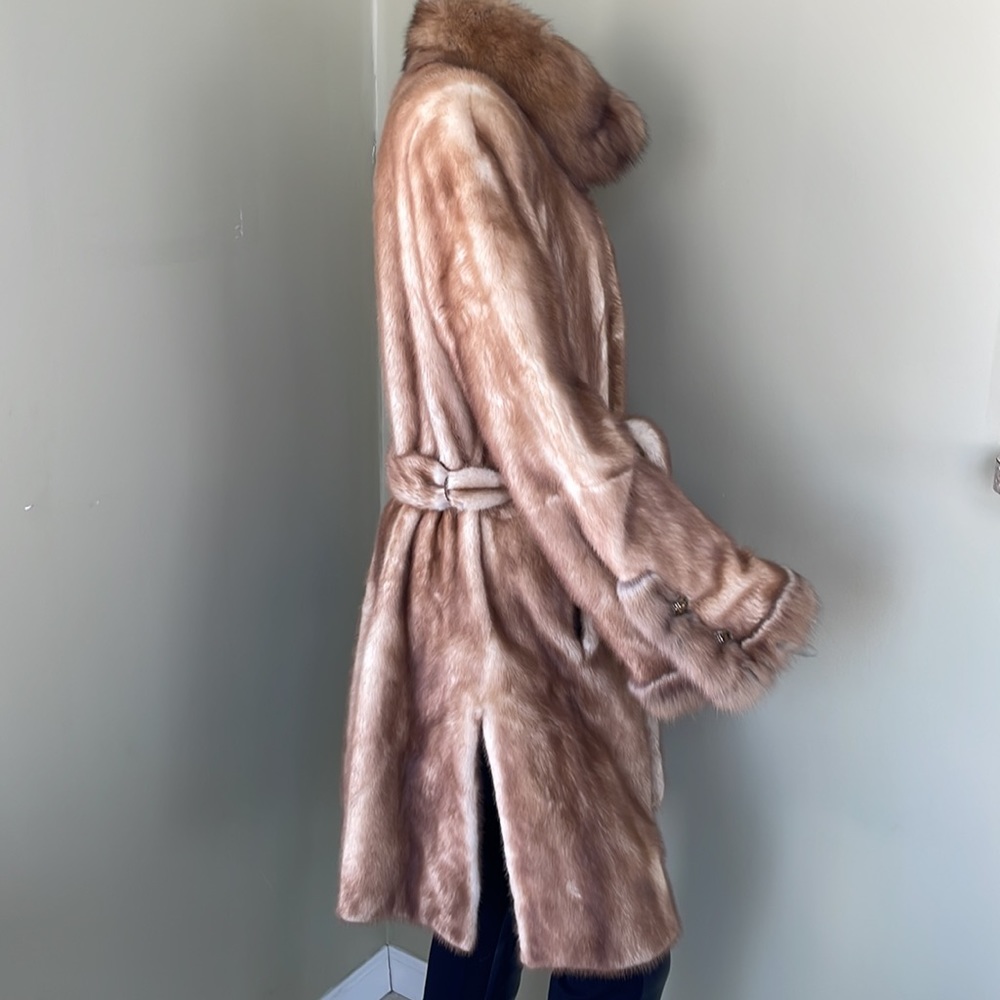 Fur Mink Coat Mustela Visone Made in Italy Size L Excellent! - Picture 3 of 16